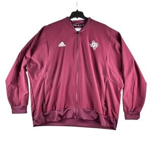 Adidas Texas A&M Aggies Track Jacket Mens 3XL Maroon NCAA SEC‎ Team Issued